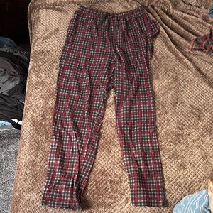 Plaid Men's Pants - Red and Black